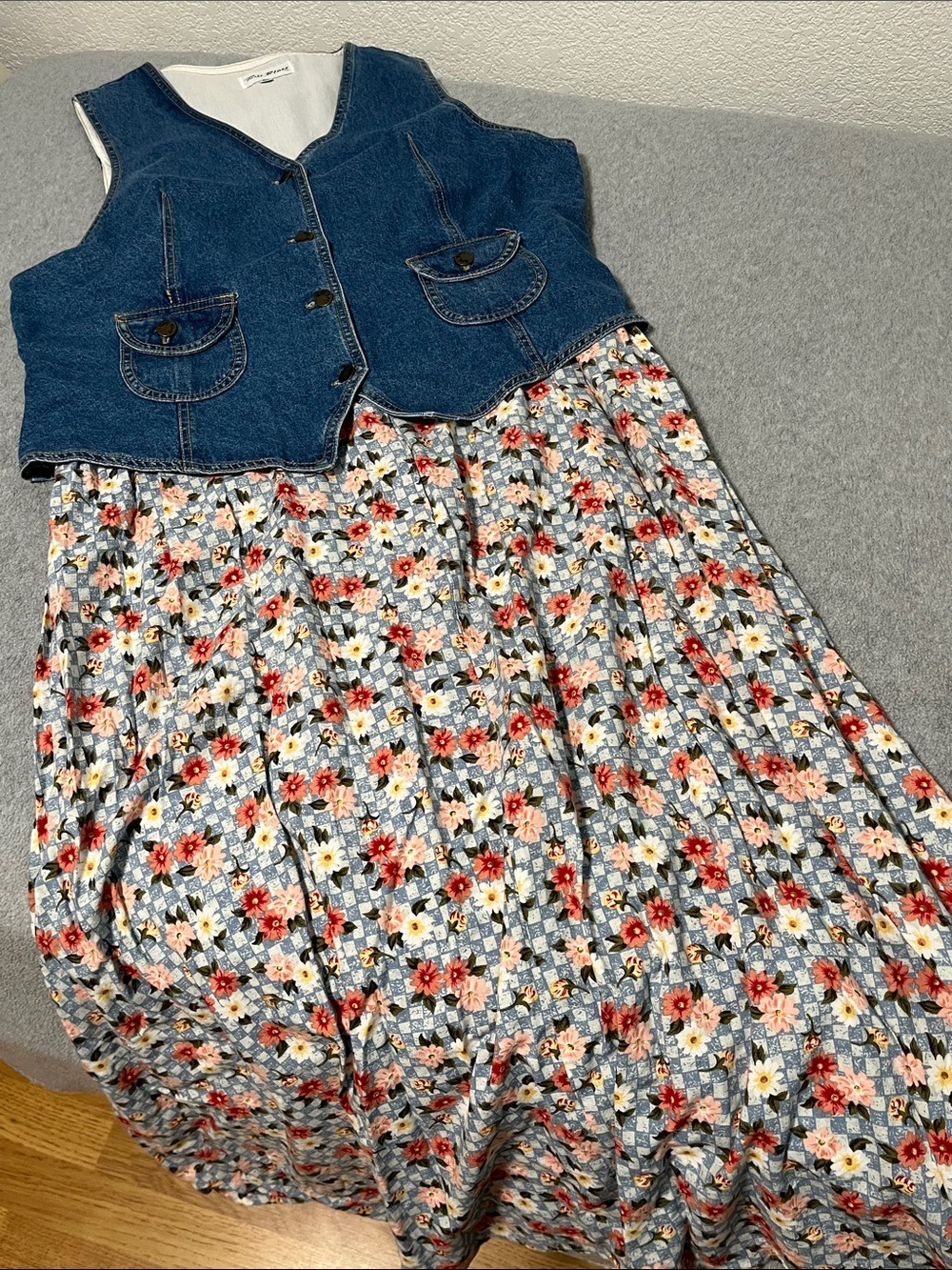 Vintage 90s Modest Maxi Dress size 2X Teacher Grunge